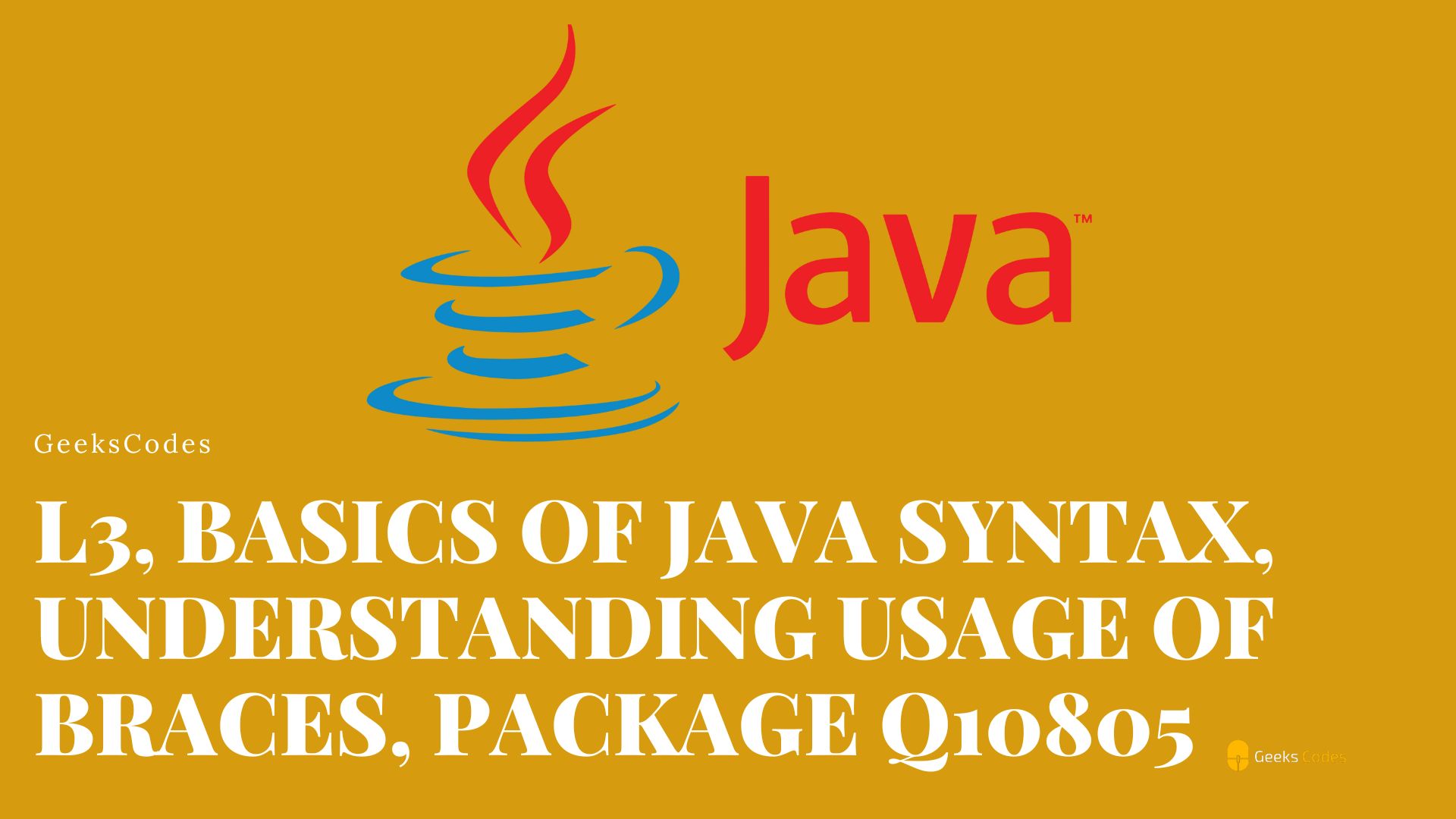 L3, Basics of Java Syntax, Understanding usage of braces, package q10805